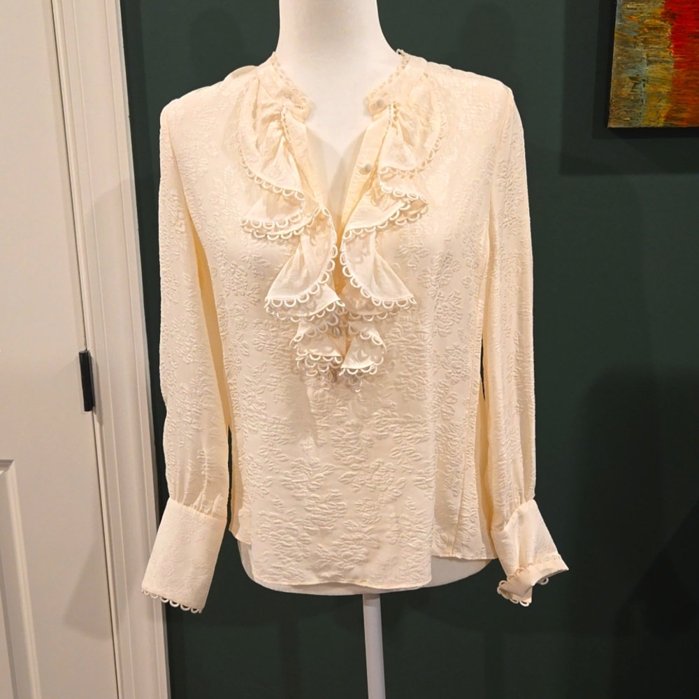 Rebecca Taylor Ruffle collar blouse